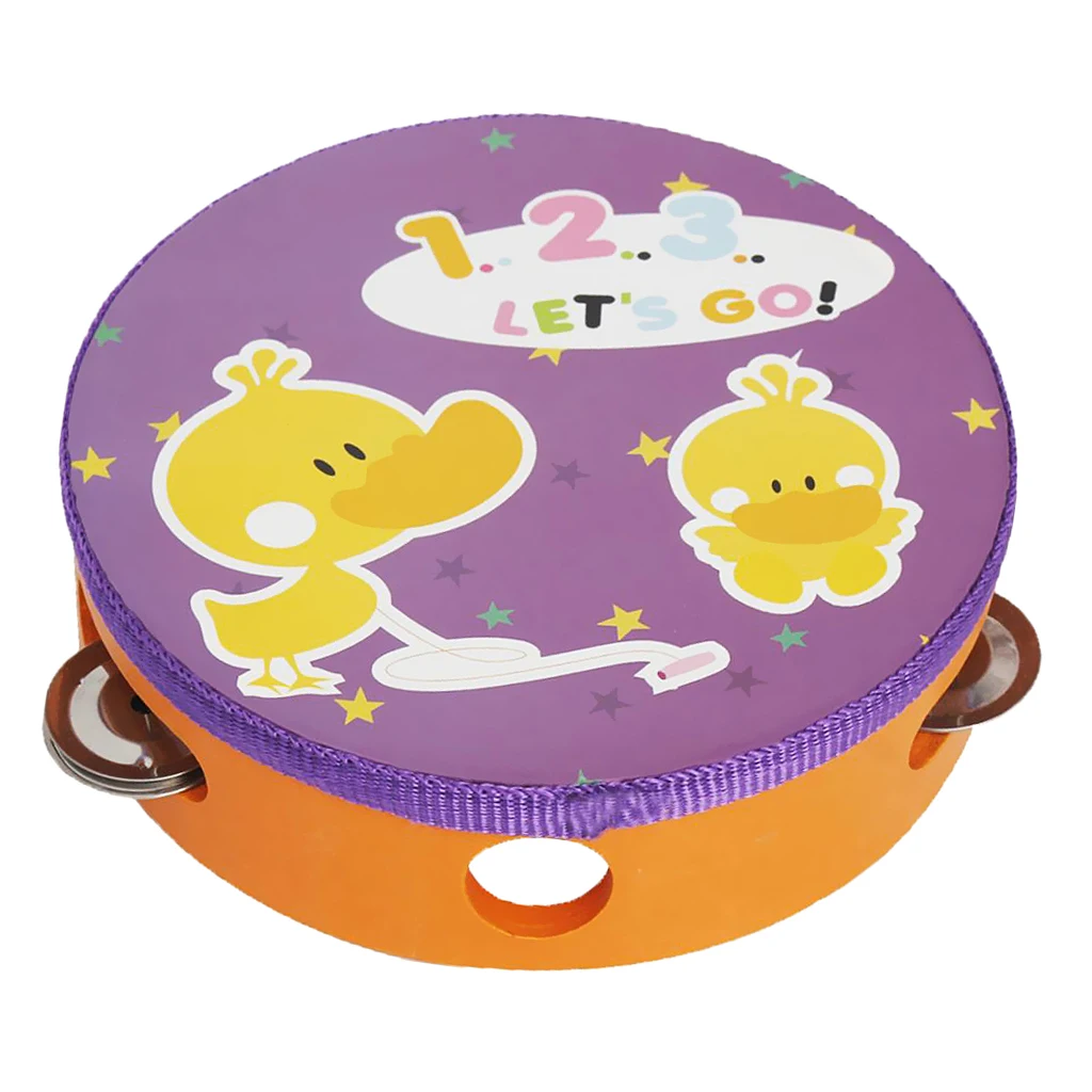 Cute Tambourine Hand Drum Percussion Instrument For Kids Baby Rattle Toys | Игрушки и хобби