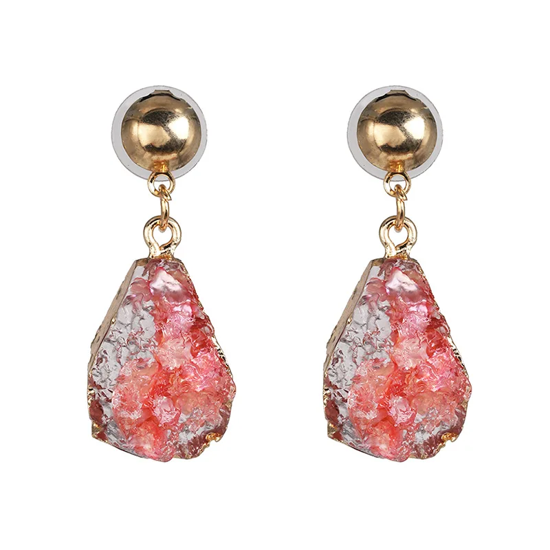 Винтажные ретро серьги из акрила с кристаллами и геометрическими камнями различных ярких цветов для женщин.