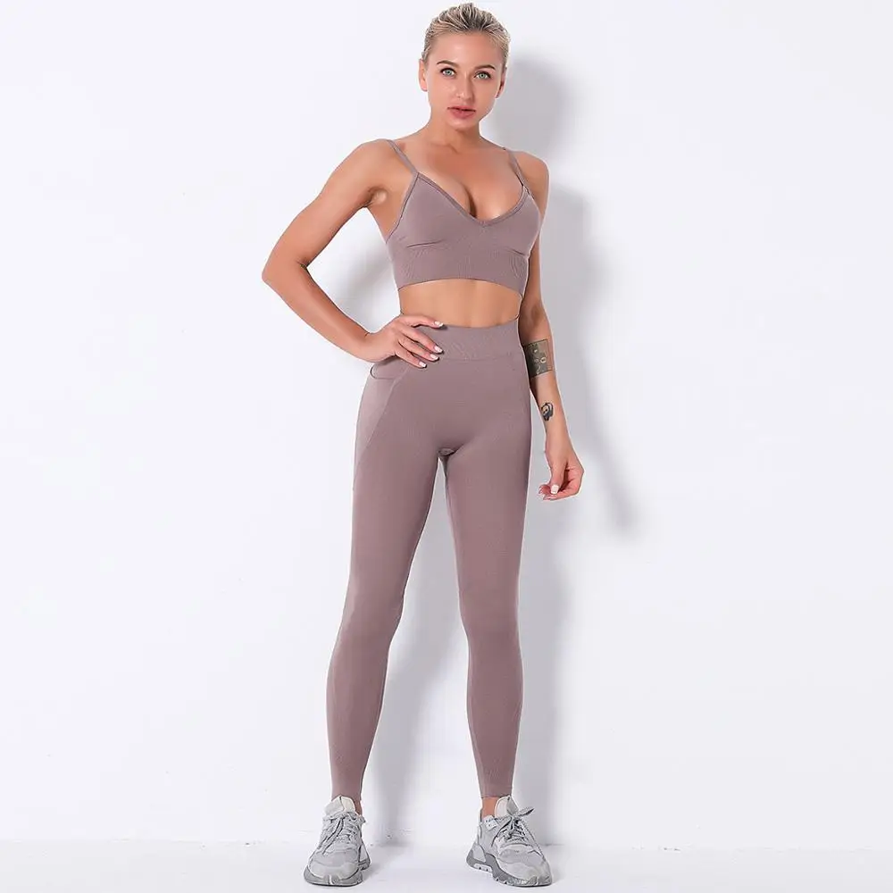 

New sexy cross back bra lift the hip leggings yoga set high waist pants gym clothing for woman autumn winter underwear fashion