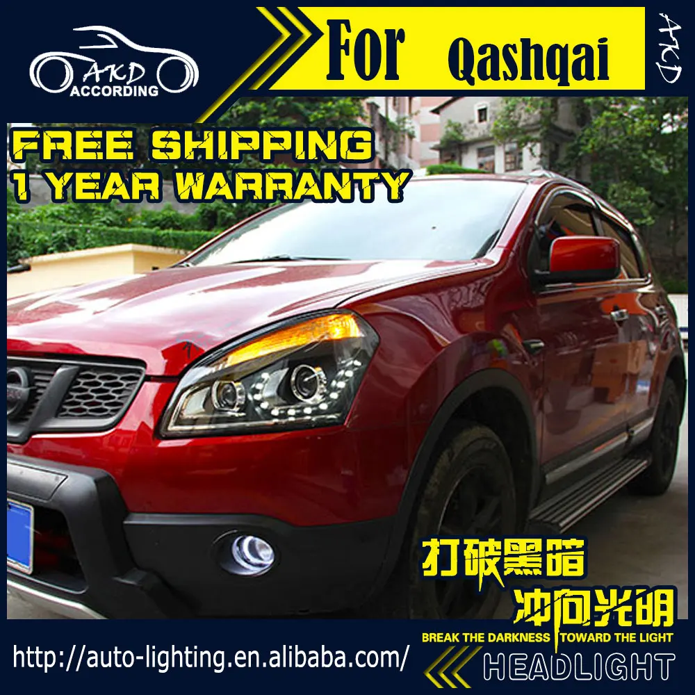 AKD автостайлинг фары для Nissan Dualis 2008 2015 Qashqai светодиодный ные DRL H7 D2H Hid биксеноновый