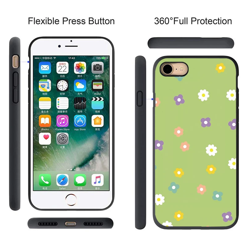 Силиконовый чехол для iphone 11 PRO X XS Max XR 7 8 6 6s Plus с изображением цветов маргаритки