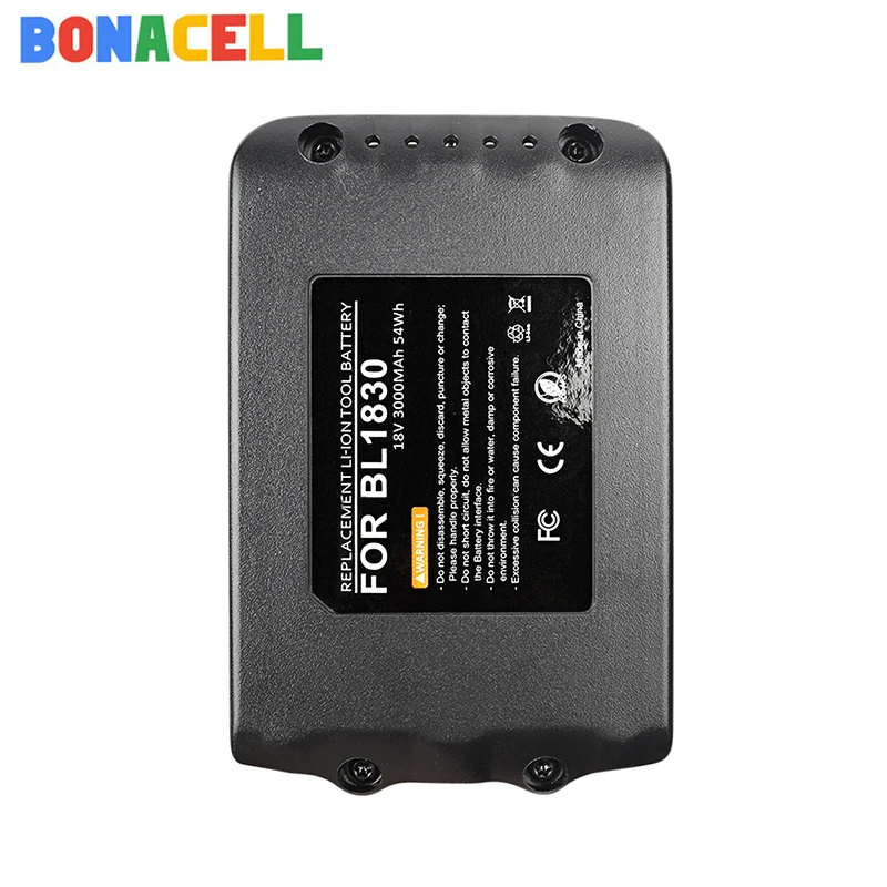 Bonacell 18V 3000mAh BL1830 Lithium Battery Pack Replacement for Makita Drill LXT400 194205-3 194309-1 BL1815 BL1840 BL1850 | Электроника