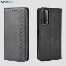 Luxury Retro Slim Magnetic Leather Flip Cover For Huawei P smart 2021 Case Book Wallet Card Stand Soft Cover Mobile Phone Bags
