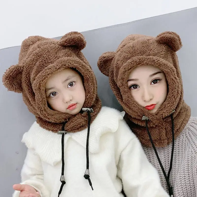 Зимняя Милая распродажа теплая шапка с милыми медвежьими ушками ветрозащитная
