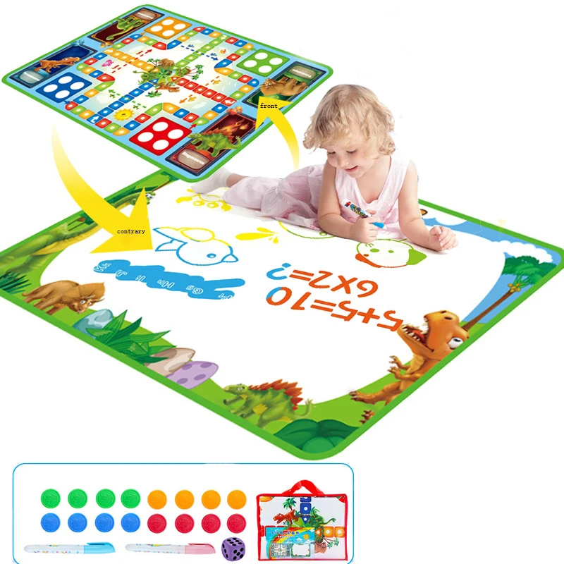 

Magical Magic Water Drawing Pad Coloring Doodle Pad Book Magic Drawing Board Educational Toy Flying Chess Children Gift Set