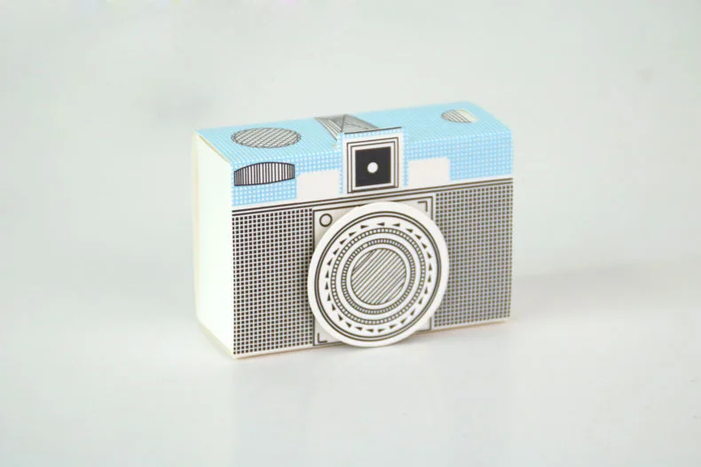 Розовая синяя коробка для конфет с камерой семейная Подарочная дня рождения