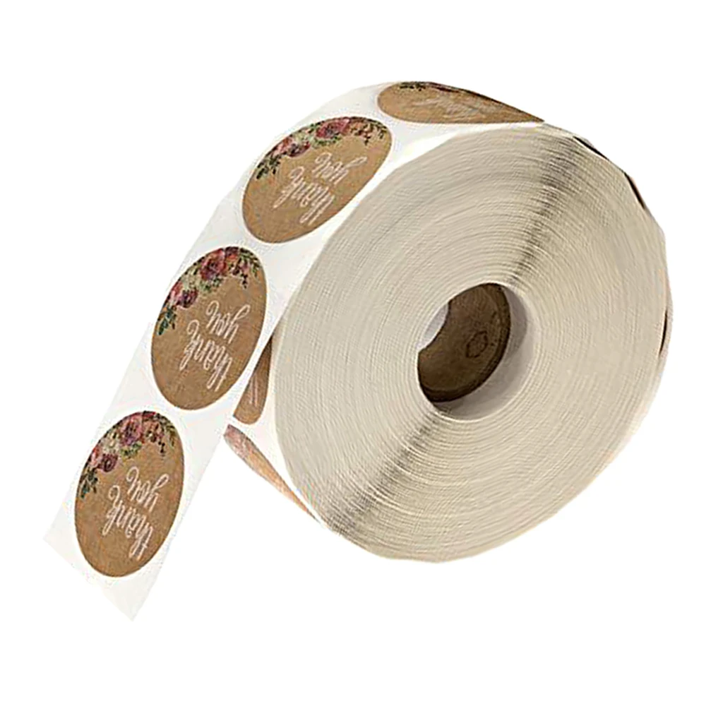 

Floral Thank You Stickers - 1.0 inch Circle Labels / 500 per Pack