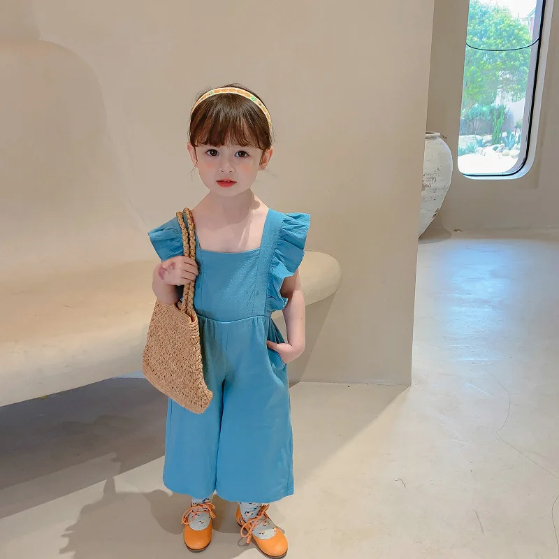 

LarLarBoom Fashion Girls Jumpsuit with Big Bow Summer New Arrival Children's Clothing 2-8Years Ruffles Backless Girls Playsuits