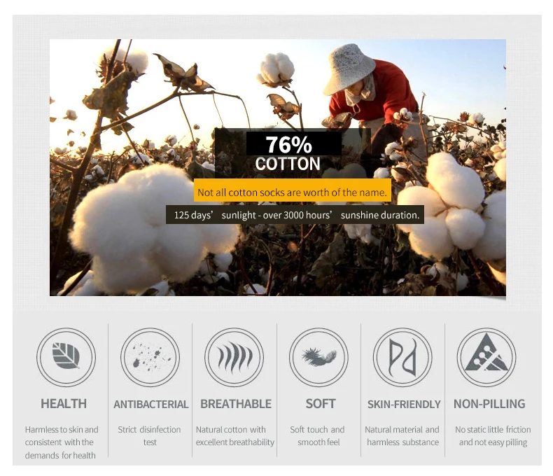 Носки Onemix мужские/женские спортивные из чистого хлопка носки босой 7 пар/лот дней