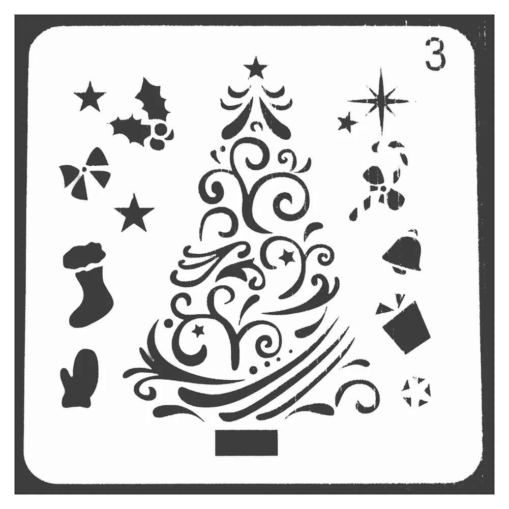 Новинка шаблон для рисования рождественской елки снежинок Скалка измерительная