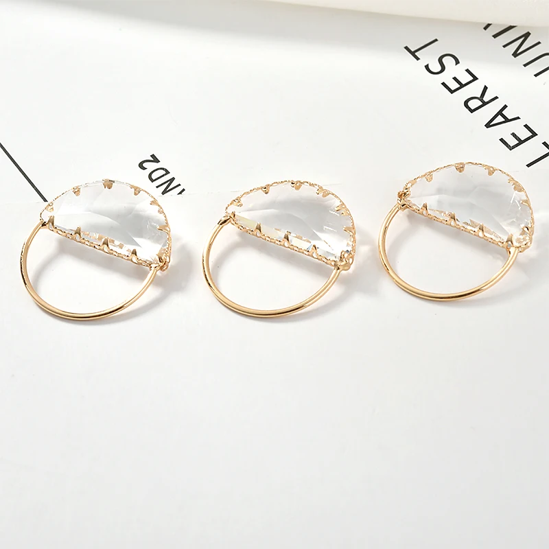 Модное прозрачное Хрустальное украшение 10 шт./лот медные Подвески круглой формы