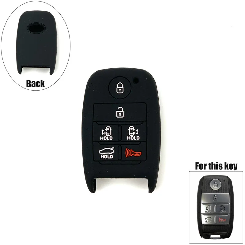 

Silicone Car Key Case 6Button Keyless Entry Smart Key Case Cover For Kia Sedona/Grand/Carnival/Sorento Car Styling