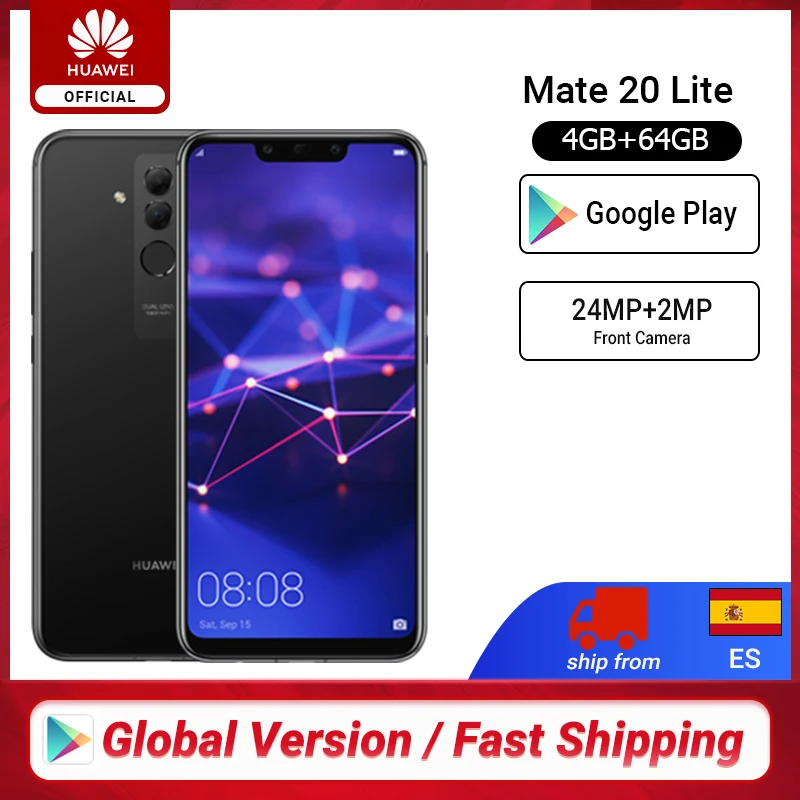 В наличии глобальная версия huawei mate 20 Lite 6 3 дюймовый мобильный телефон EU зарядное