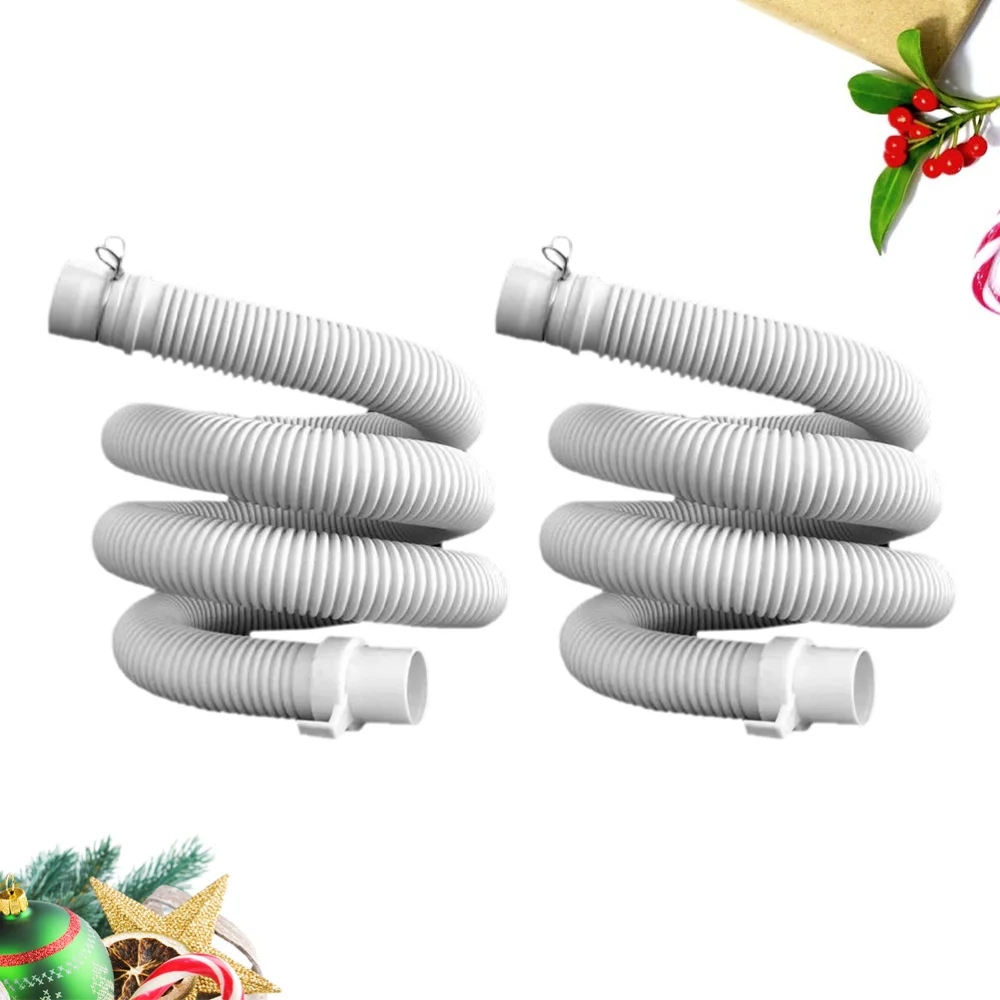 

2PCS 1.2m Washing Machine Hose Drain Pipe Universal Fully Automatic Straight Down Pipe Thickened Outlet Pipe Extension Tube (Whi