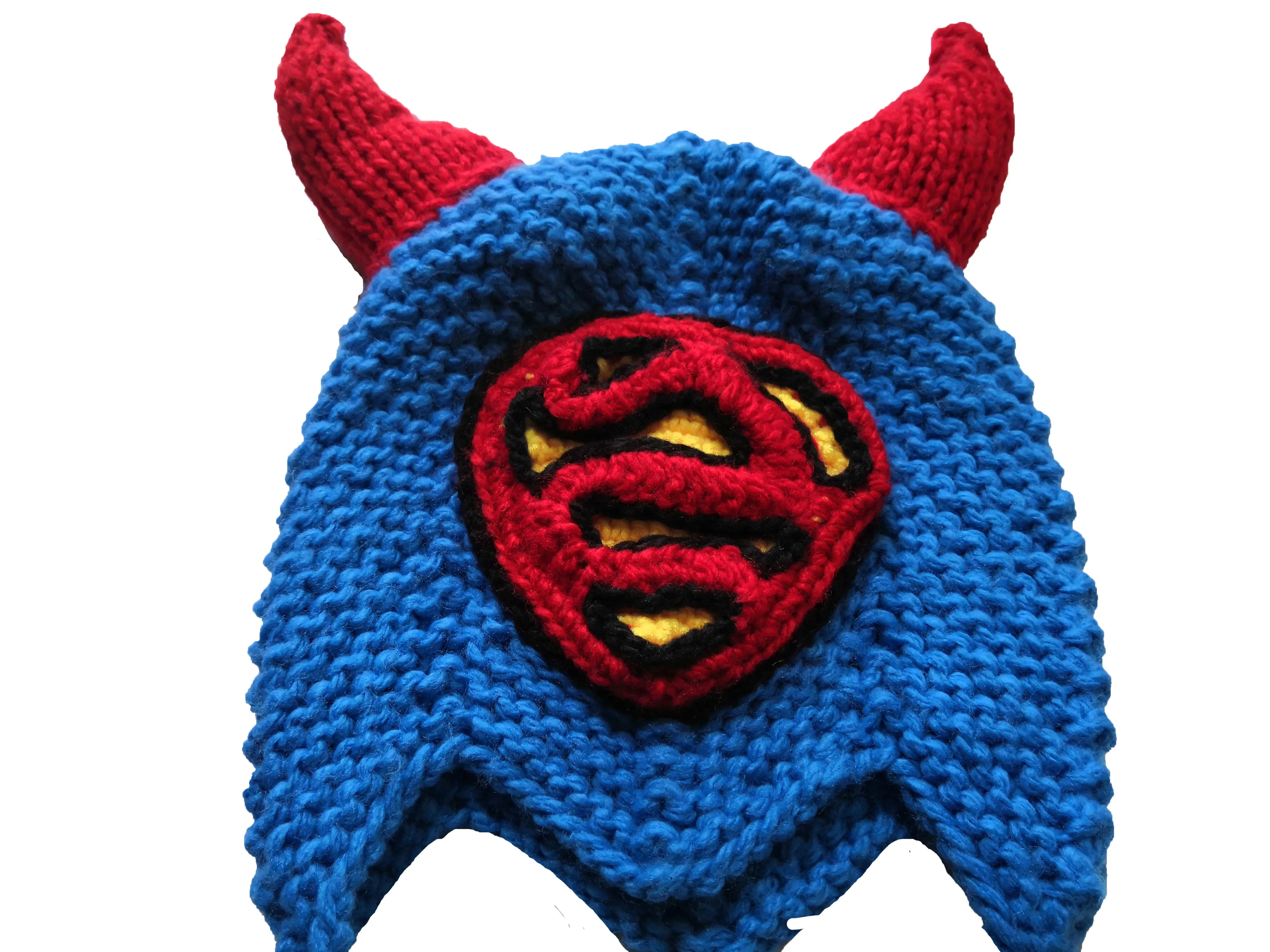 Трикотажные рожки S шляпа Женская Ручная Шапочка ушанка Висячие сердца зимние