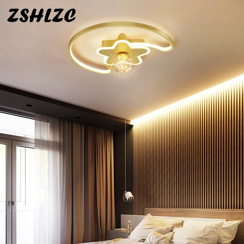 

Золотые Современные светодиодные люстры, Светильники для детской комнаты, спальни, кабинета, детской комнаты, гостиной, декоративные лампы,...