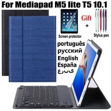 Keyboard Case for Huawei Mediapad M5 Lite T5 10.1 inch Bluetooth Keyboard Leather Cover