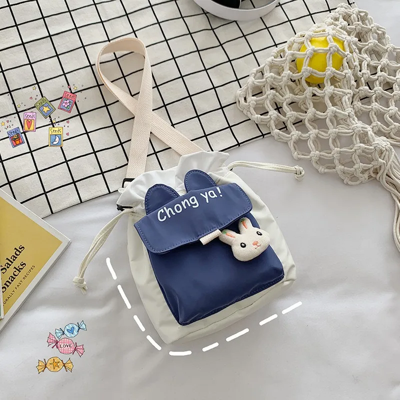 

Kroean Style Large Capacity Messenger Bag Fashion Lovely Kid Cute Backpack Cartoon Bunny Shoulder Bags Bucket Bag For Boys Girls