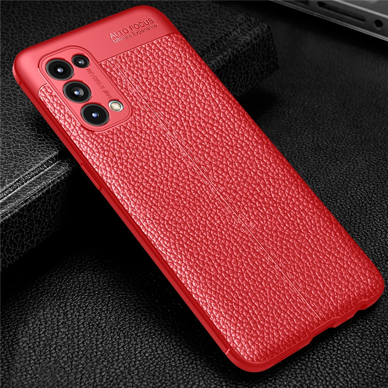 Funda de cuero de lujo para Oppo, carcasa de silicona suave a prueba de golpes, TPU, parachoques trasero, Reno 5 K, para Oppo Reno 5 K-5