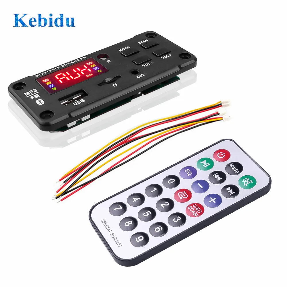 MP3 WMA декодер KEBIDU 5 в 12 В плата mp3-плеер с дистанционным управлением USB источник
