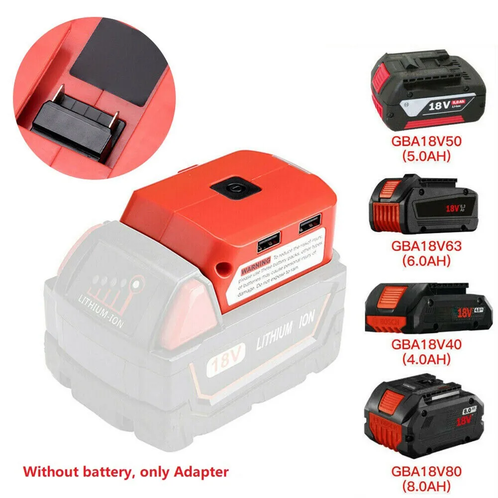 

DC 12V Выход Двойные USB-Порты адаптер для зарядки аккумулятора со светодиодный светильник кой для литий-ионной батареи Milwaukee 18V