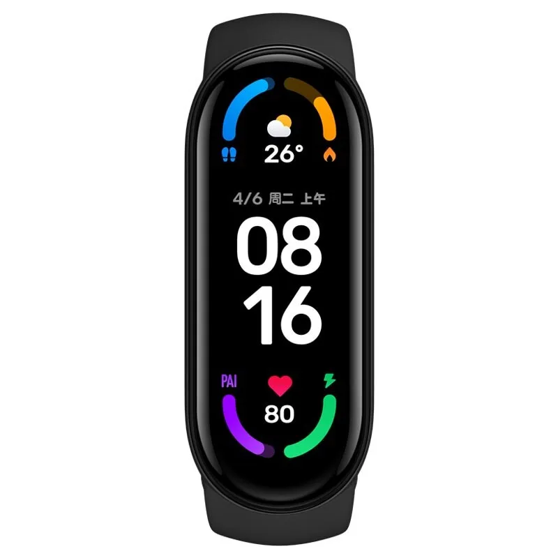 Смарт-браслет Xiaomi Mi Band 6 фитнес трекер с AMOLED экраном 5 цветов функцией измерения