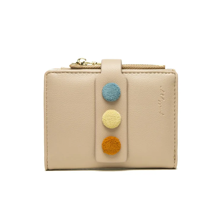 Новинка 2020 простой дизайн цветная пряжка три сложения много карт короткий