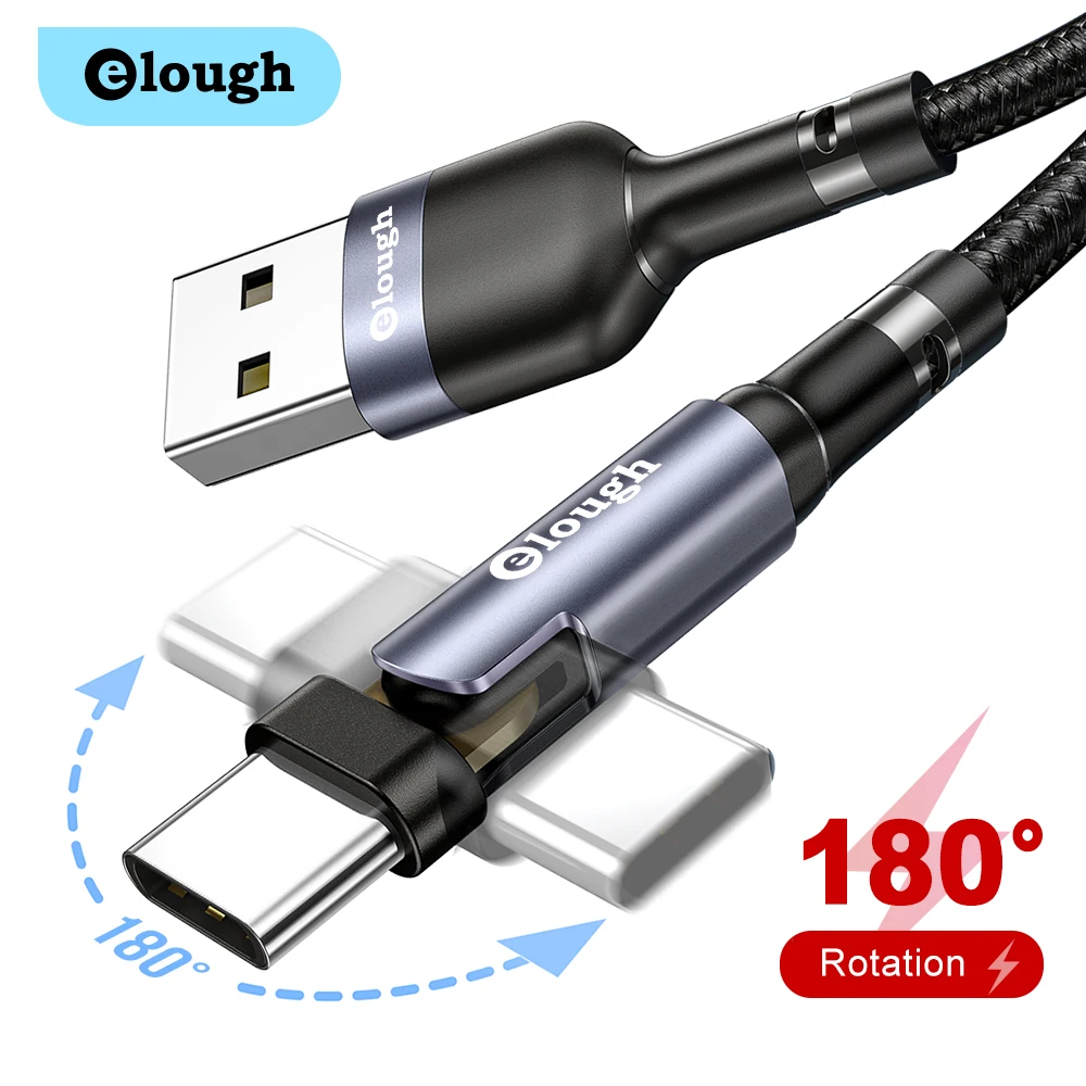кабель type c Elough USB Type C 3A Quick Charge 3.0 Кабель для быстрой зарядки Xiaomi Redmi note 11 pro POCO X3 M3 F3