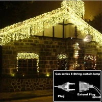 4 6m led christmas light outdoor indoor garland string fairy light street icicle curtain drop 0 4 0 6m garden home deco 110 220v