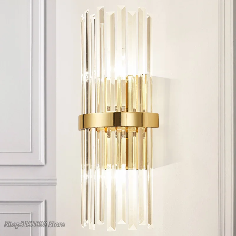 Скандинавские Роскошные хрустальные настенные светильники Современные Простые