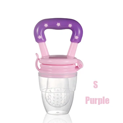 Purple S Обучающая ручка для кормления бутылочка, силиконовый инструмент для кормления ребенка, соска для кормления ребенка, устройство для кормления, фруктовая свежая еда, Детская соска для кормления - Цвет: Purple S