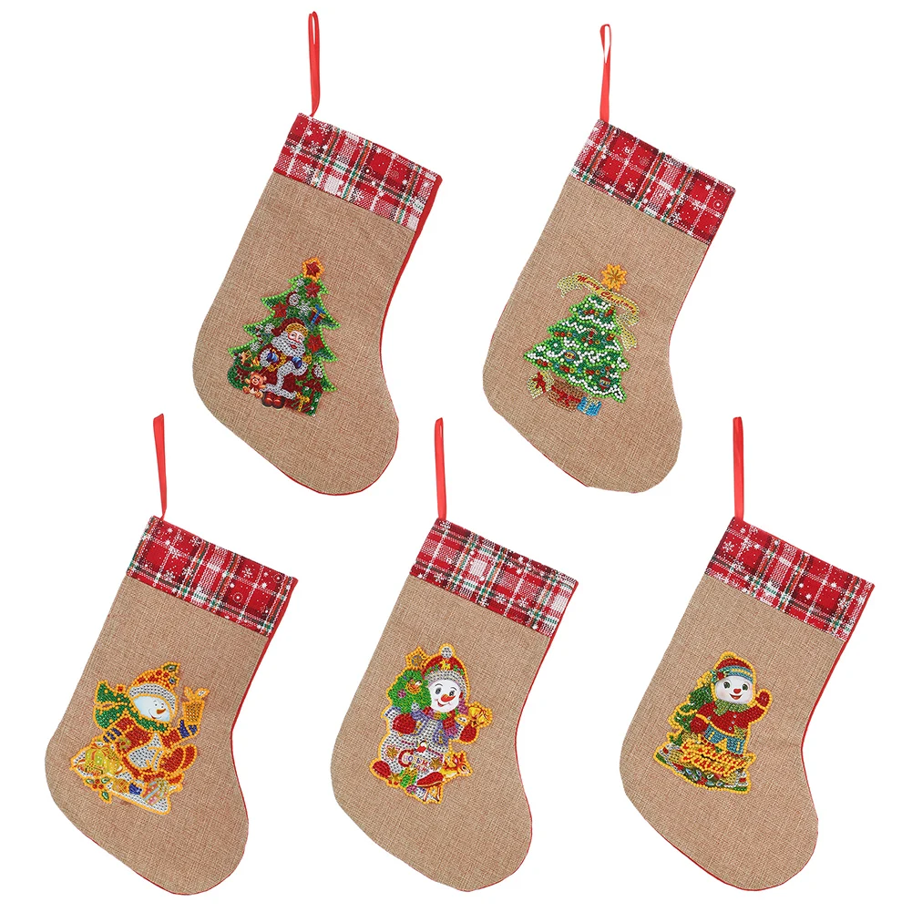 5D DIY бриллиантовый рисунок Рождество чулки рождественские Стразы носочки