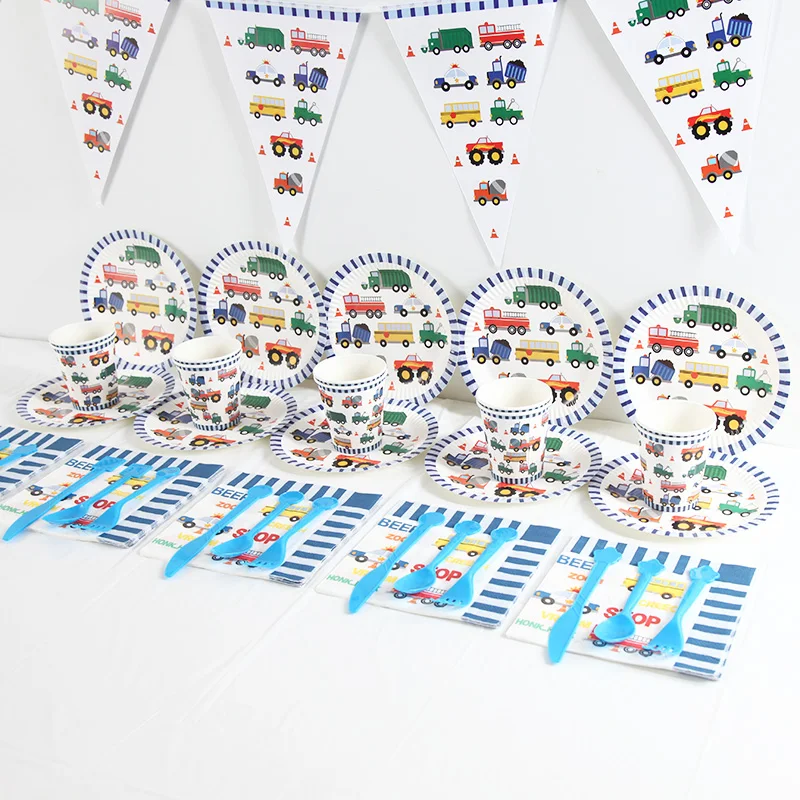 

94pcs10 people cartoon toy car party supplies activity party disposable party tableware children birthday party decoration
