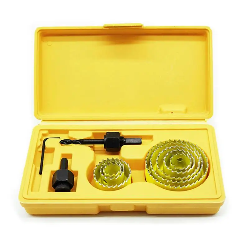 

Hole Saw Kit Durable Drill Hole Cutter With High Precision Cutting Teeth Woodworking Hole Opener Drill Set for Wood PVC Plastic
