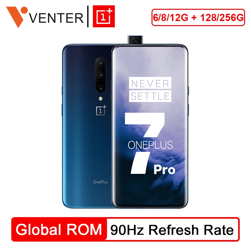 Смартфон OnePlus 7 Pro с глобальной прошивкой, камера 48 МП, Восьмиядерный процессор Snapdragon 855, 6,67 дюйма, 2K+ жидкий AMOLED экран, разблокировка UFS 3,0 промо-код newyear1200 / newyear600