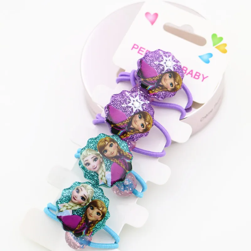 4 шт. диснеевских мультфильмов Холодное сердце Детские резинка для волос девочек