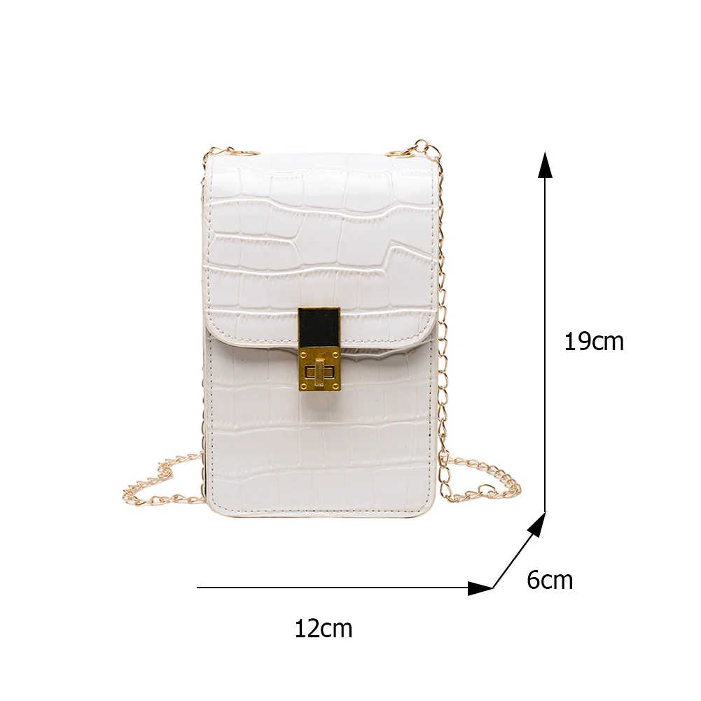 

Fashion Stone Pattern Shoulder Crossbody Bag Women Solid Color PU Leather Messenger Bag Casual Ladies Chain Small Handbag Purse
