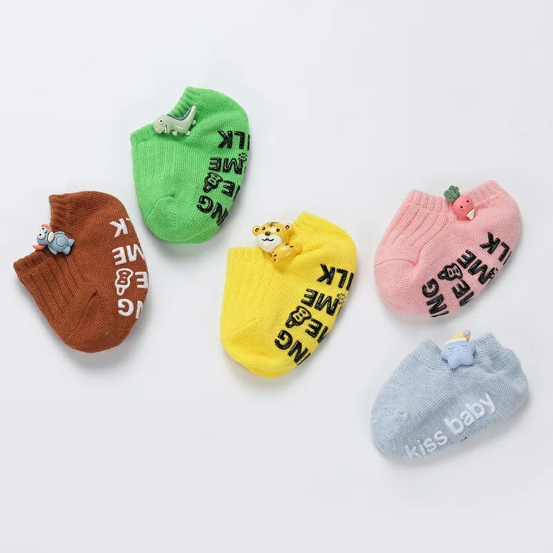 Beb&eacute; calcetines de lindos animales calcetines de dibujos animados beb&eacute; Anti-slip calcetines reci&eacute;n nacido Ni&ntilde;o boca baja algod&oacute;n ni&ntilde;o ni&ntilde;a bote Calcetines-3