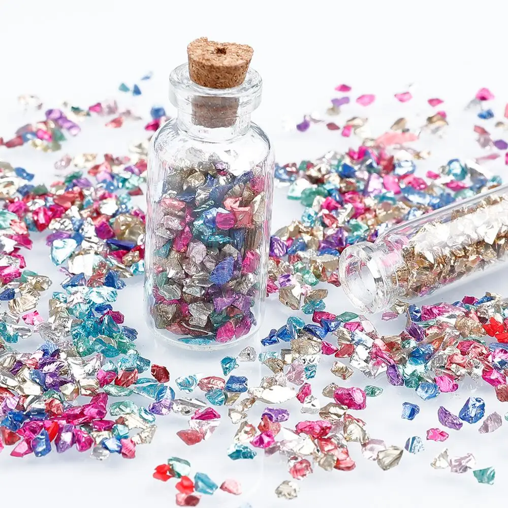 NiceBeads 2-4 мм 25 г/лот многоцветные смешанные камни для ногтей из дробленого стекла