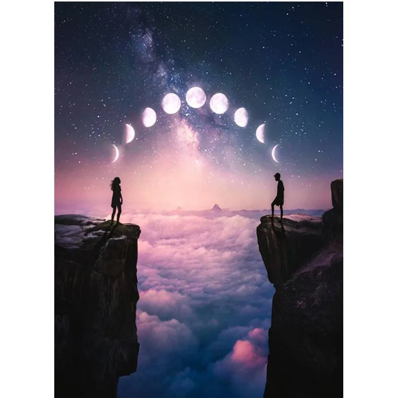 5d алмазная живопись полный круг Луна стразы картина вышивка для продажи пейзаж