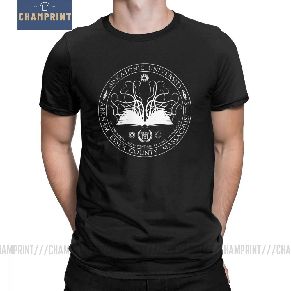 Футболки Miskatonic Sigil Call Of Cthulhu футболки Lovecraft arкхэм хлопковые с коротким рукавом