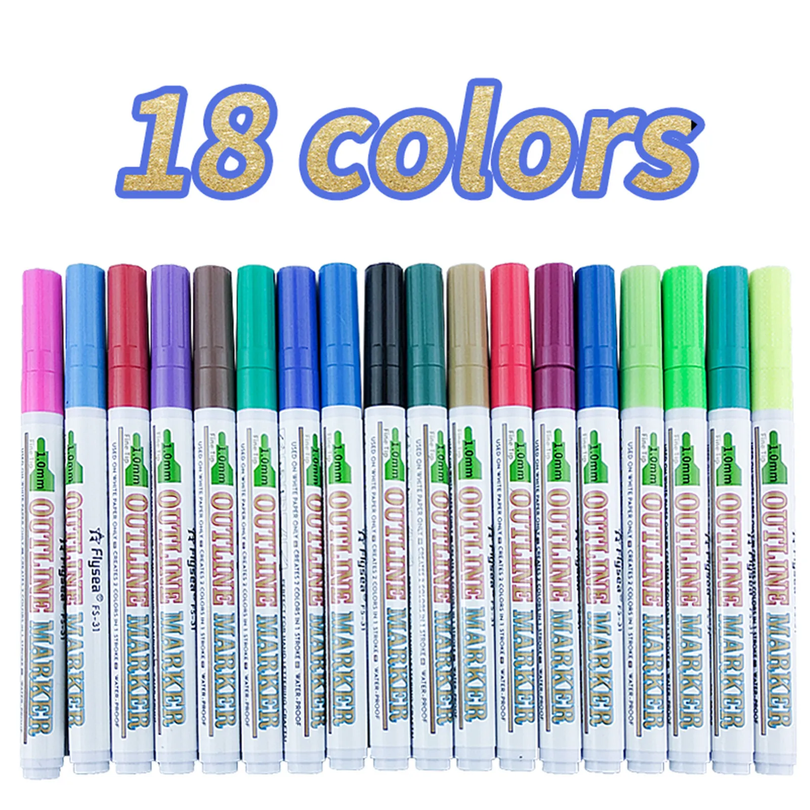 

12/18 Colorful Double Line Pen Magic Outline Color Drawing Marker Pen Flashing Pen For DIY Painting School Poster Supplies