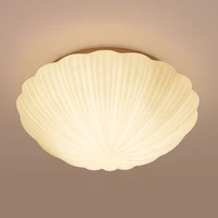 Home Deco Shell Shape E27 LED Bulb Ceiling Light Fixture Modern Brief Romantic Kids Bedroom White Glass Conch Ceiling Lamp