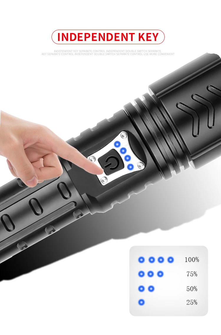 저렴한 슈퍼 브라이트 XHP90 LED 손전등 줌이 가능한 토치, USB 충전식 방수 전술 손전등 낚시 사냥 캠핑용