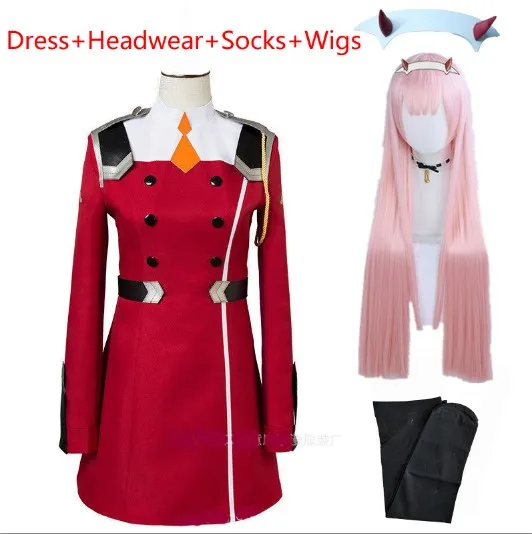 02 Zero Two Косплей Костюм Дарлинг в FRANXX DFXX женский костюм полный комплект платье