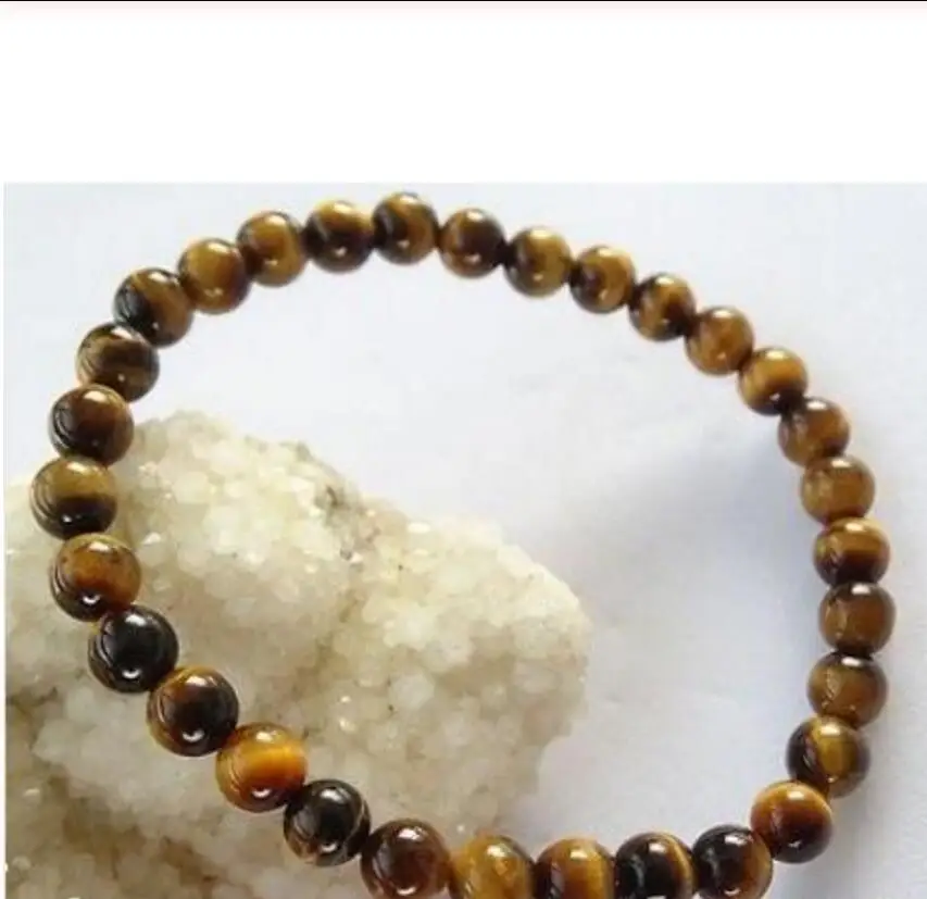 

new hot 7" 6mm natural tiger eye gem stone round beads bracelet