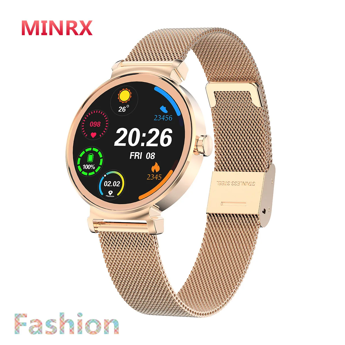 

GX01 NEW 2021 Women's Smart Watch for Women Heart Rate Monitoring Menstrual Period Full Screen Sport Smartwatch for IOS Android