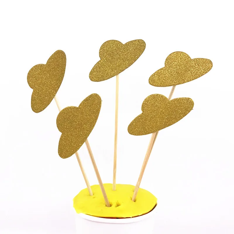 

5PCs/Pack Cartoon Beard Hat Bow Shape Cake Toppers Birthday Cupcake Toppers Cake Baking Decor Supplies