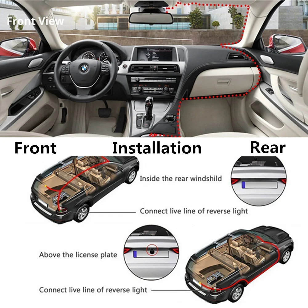 4.0 Inch 3 Lens Car DVR Camera 1080P Front Mirror Rearview Dash Cam Auto Registrator Video Recorder Camcorder Dashcam | Автомобили и
