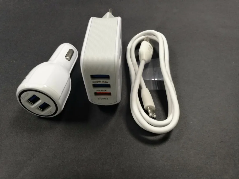 

Micro USB Cable+car Charger 5A EU Travel Wall Adapter 3 USB Output for CAT S60 S50 S40 S31 B30 B25 B15Q B15 B100 B10